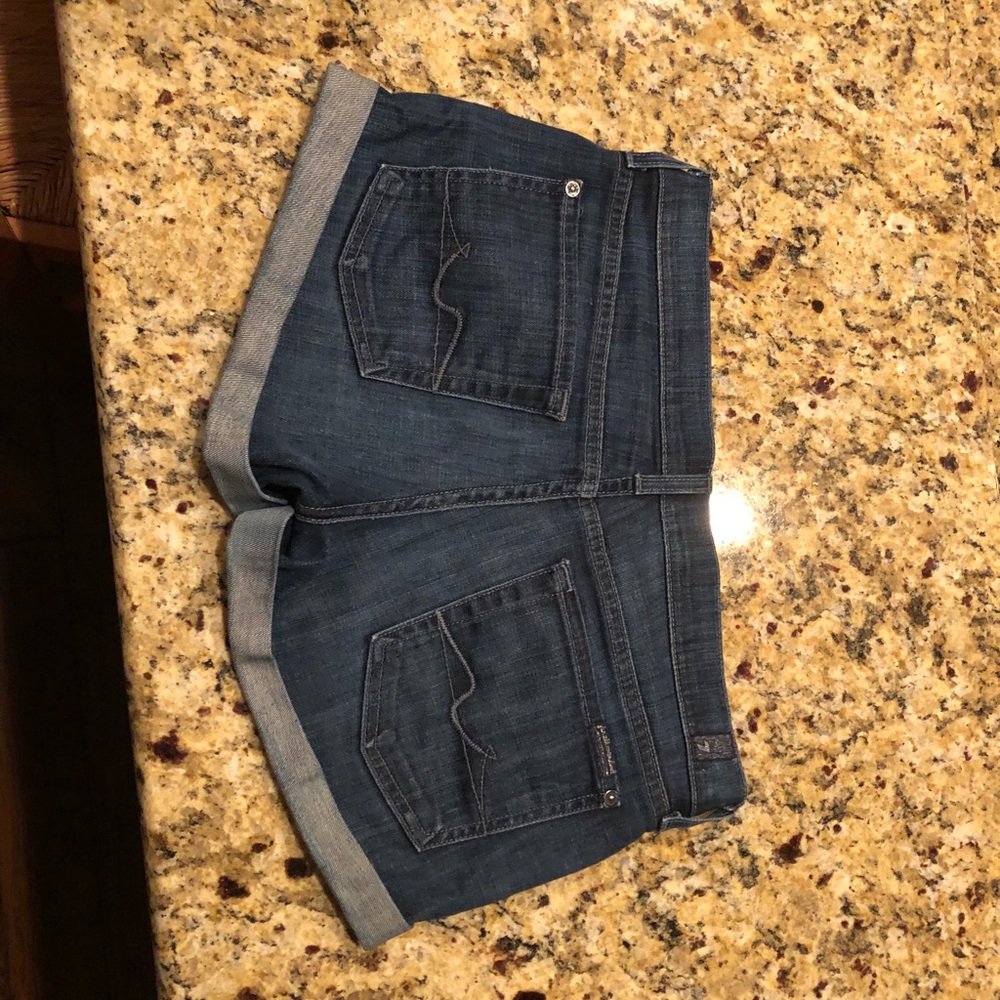 7 For All Mankind Women’s Denim Roll Up Shorts